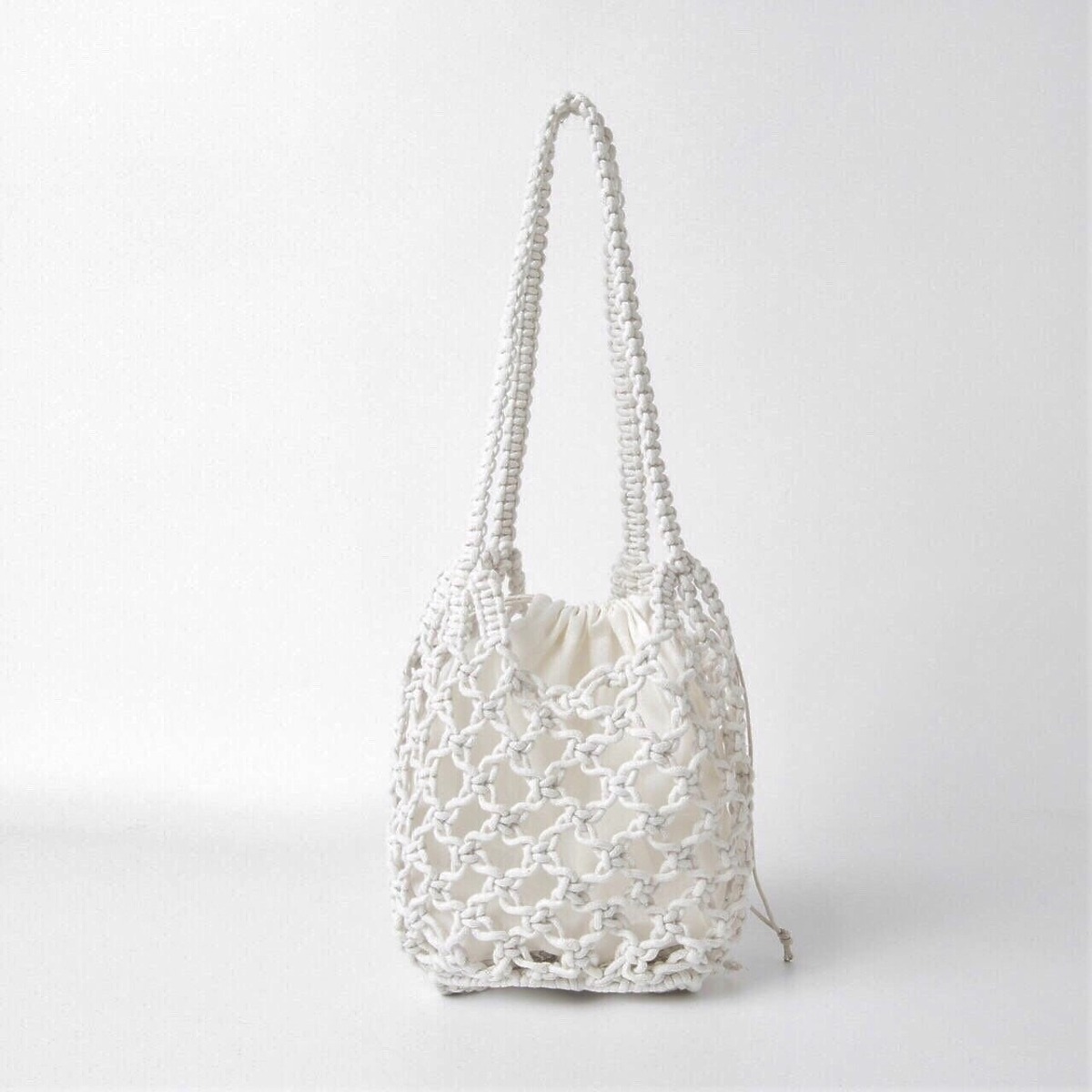Knit net shoulder bag (including pouch) R3433