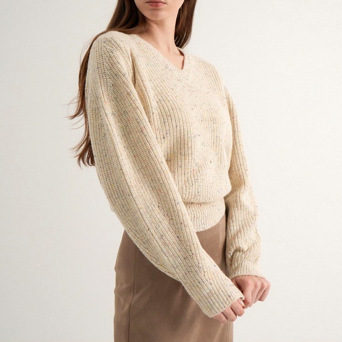 Soft wool camv-neck Loose fit knitwear