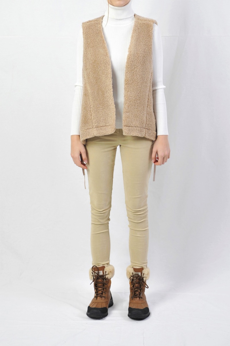Fleece wool vest jacket