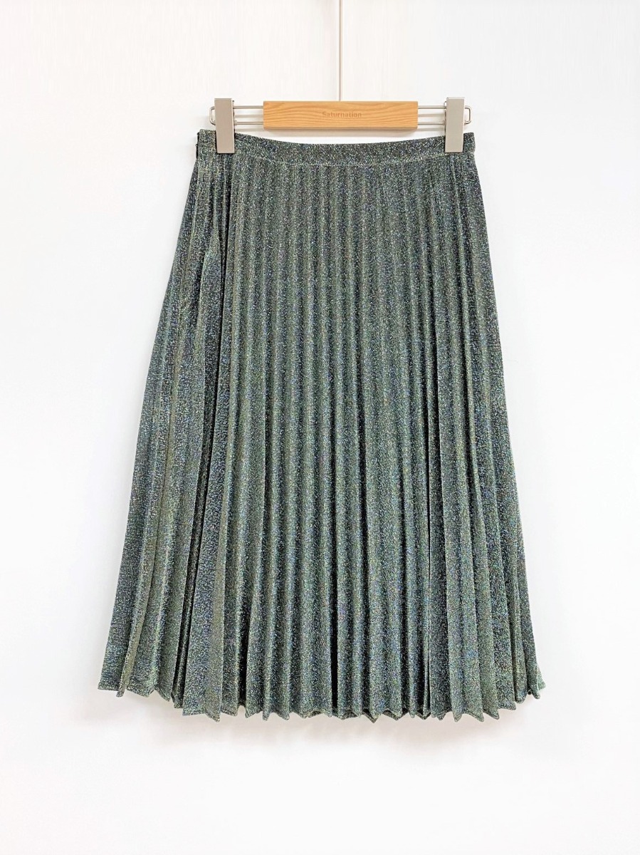 topshop pleated metallic skirt