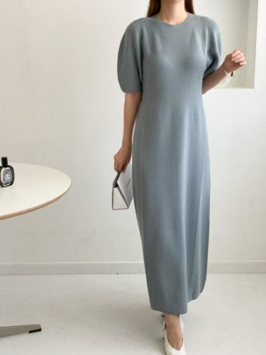 High-quality Whole Garment Knit Volume Diamond Dress(Super Fine Merino Wool 100%)