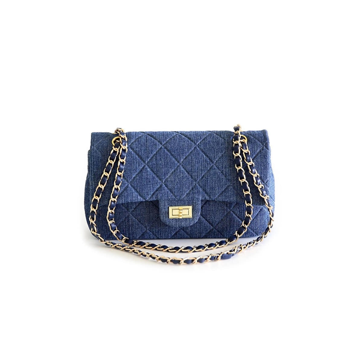 Denim Quilted Chain Bag Cross Bag