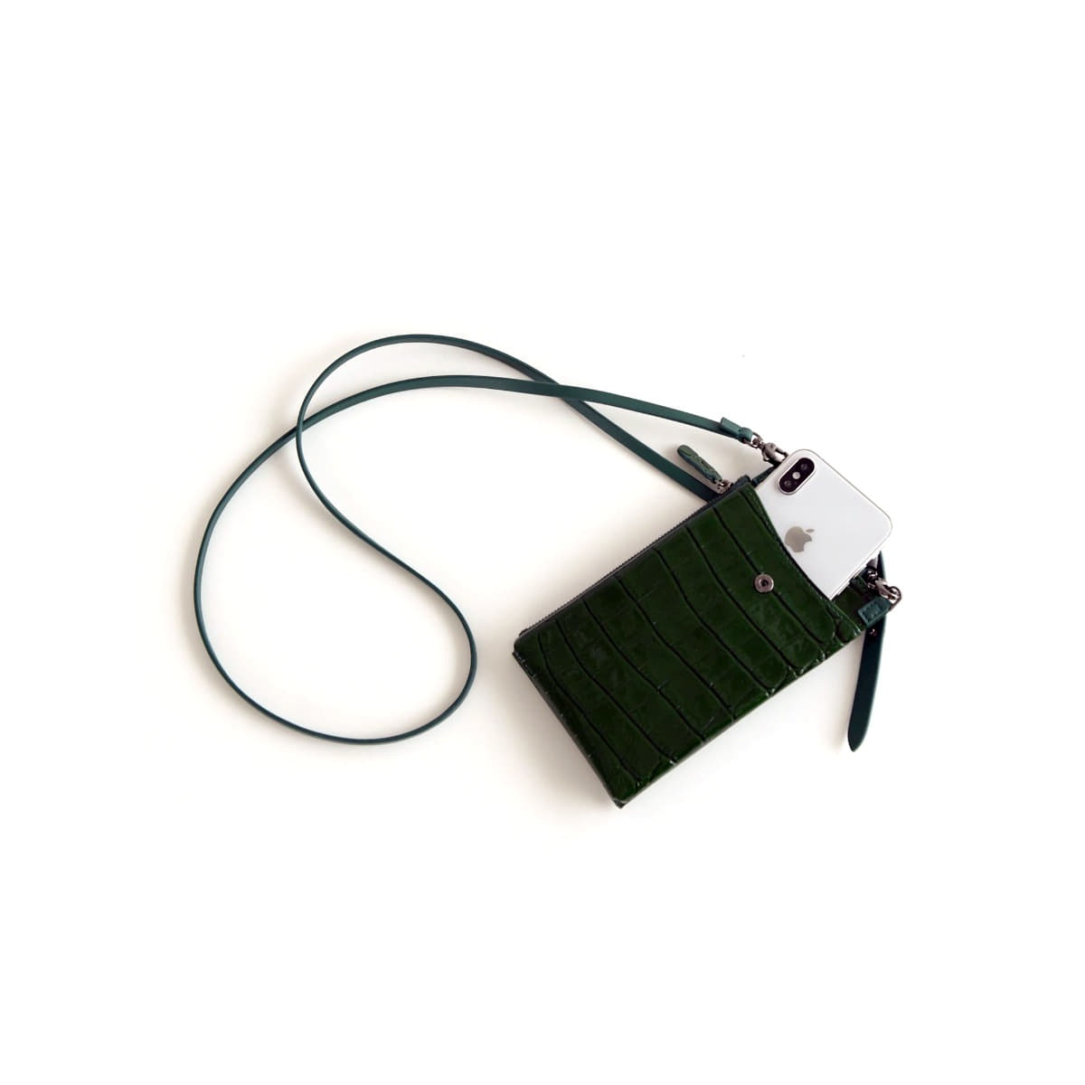 Natural Leather Made Croco Mini Phone Cross Bag 3348A