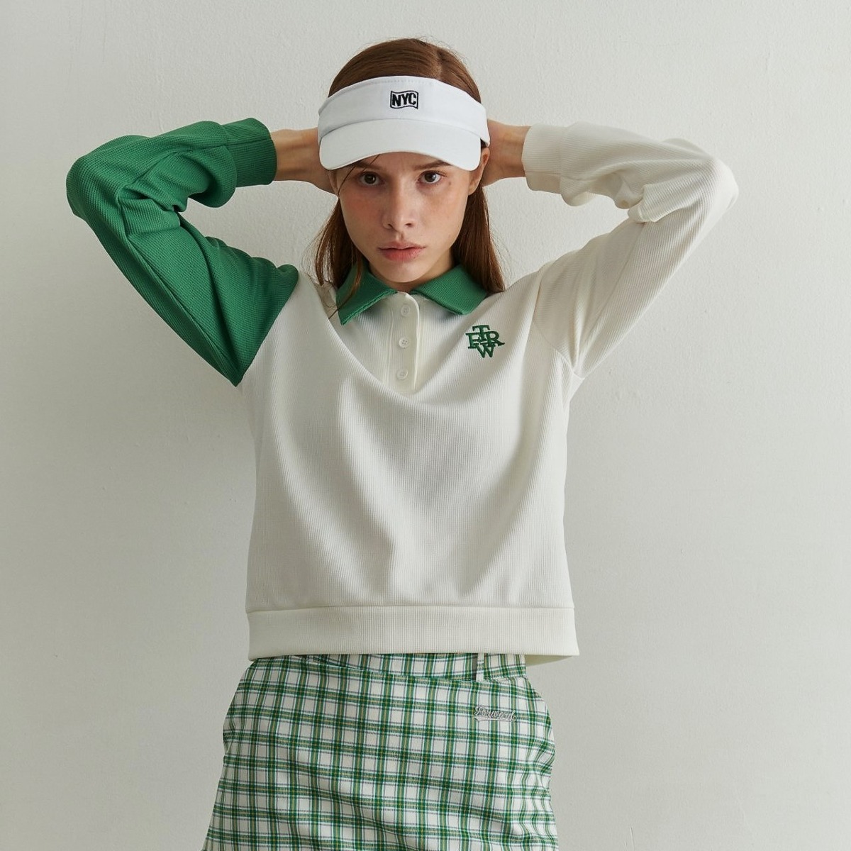 Waffle Sleeve Color Golf Tennis Span tee