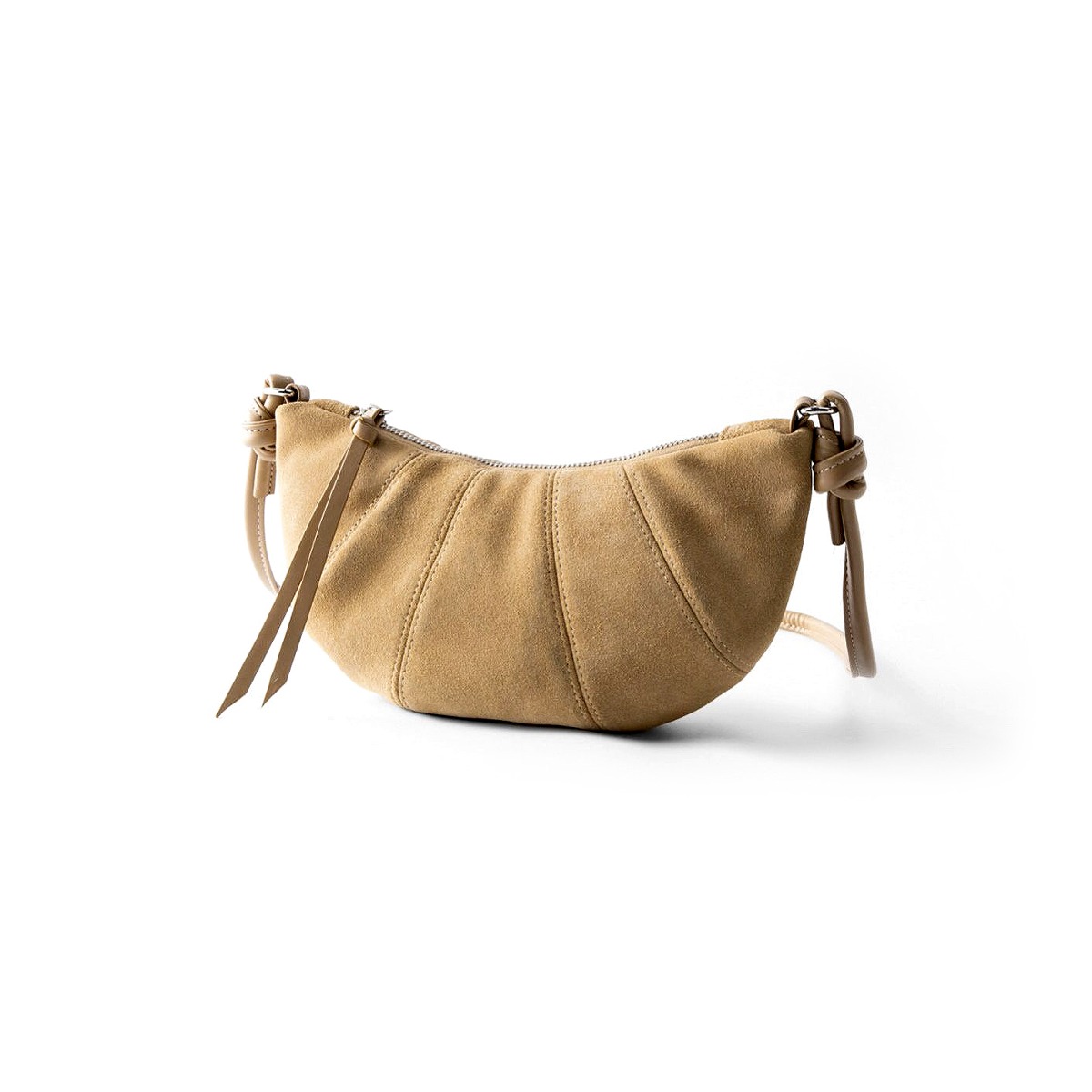 Croissant Cowhide Suede Bum-bag Hip Color Shoulder Bag 99068-1