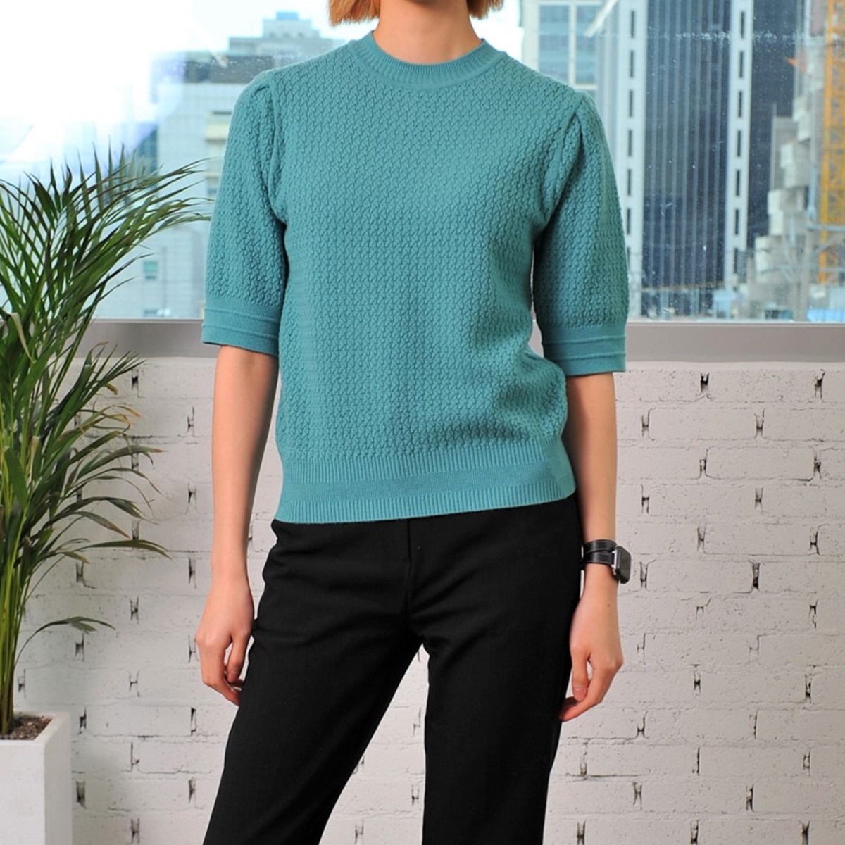 Premium Cross-Sharing Round Knit Tee (100% Super Fine Mary Knowles)