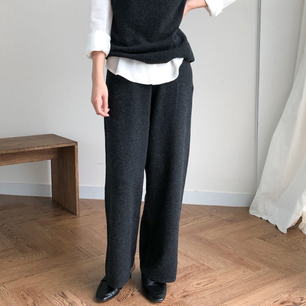 Whole garment cashmere soul knit pants (65% cashmere wool)