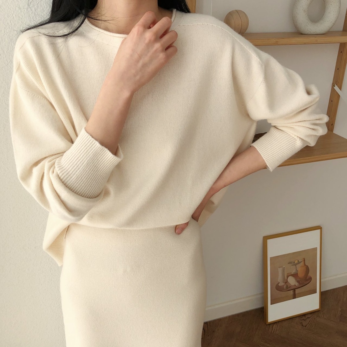 Whole garment viscose Somi long-sleeve knitwear T-shirt
