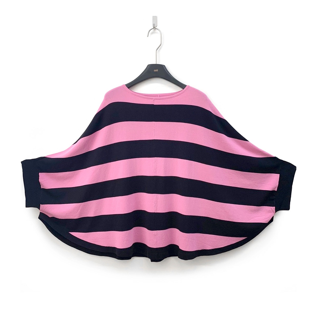 Mag Oversized Fit Stripe Knit Cape