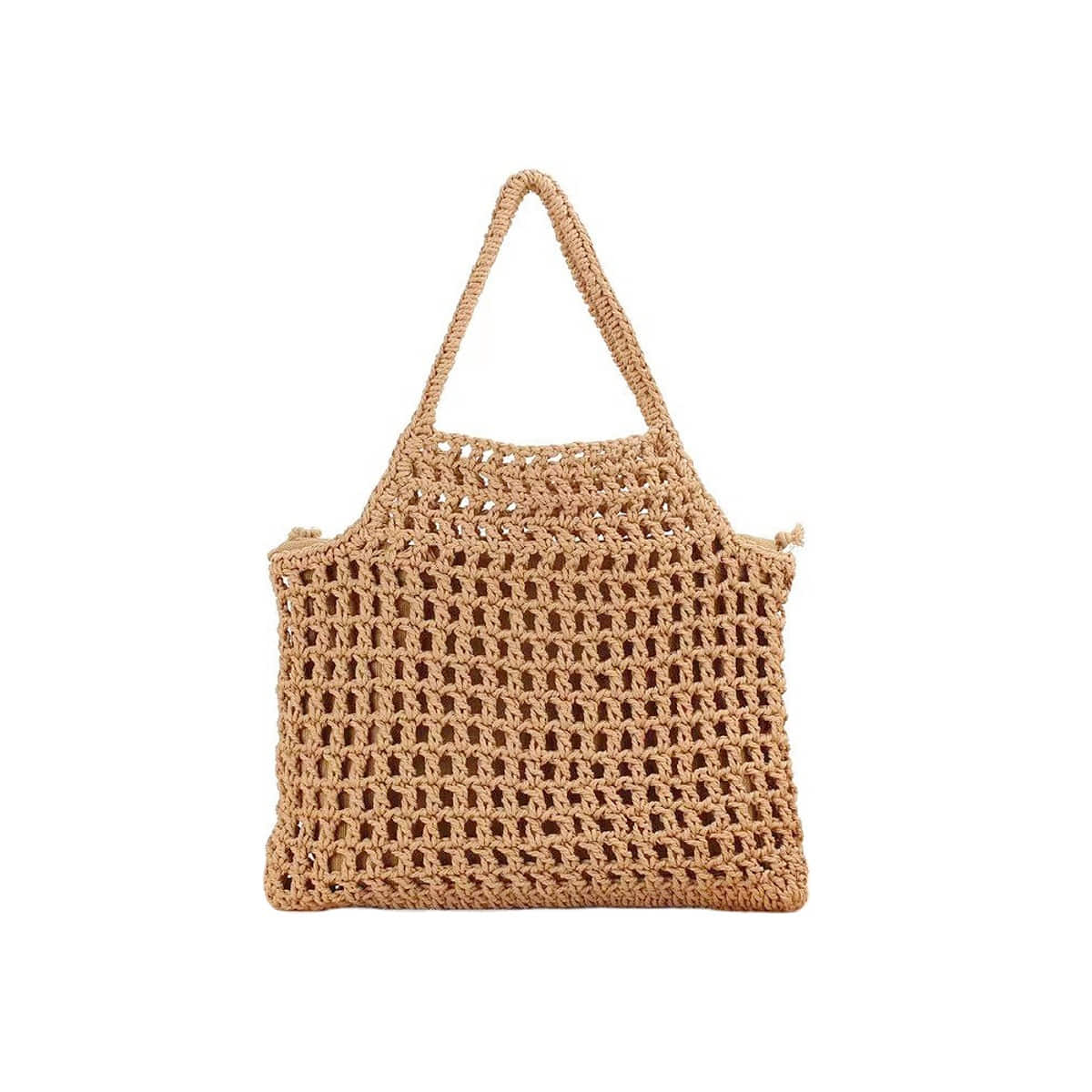 Natural linen pouch built-in square net tote bag