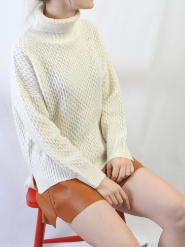 Waffle pullover Knit Sweater